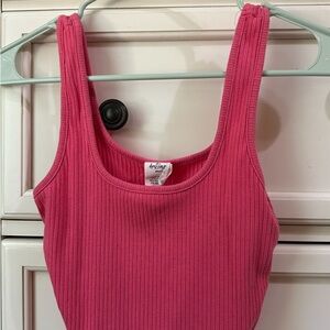 Tilly's Vibrant Pink Ribbed Tank Top